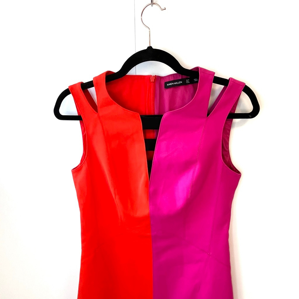 Karen Millen Red and Pink Midi Dress - Picture 7 of 16